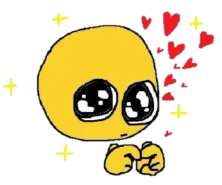🥺 Emoji, Herzen, Süß, Liebe, Glitzer, Gelb, Ausdruck, Kawaii telegram sticker