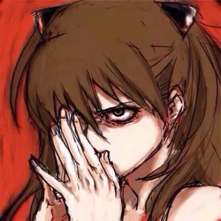 🙏 Asuka Langley Soryu Neon Genesis Evangelion Anime, Evangelion, Asuka, Fanart, Emocional, Personagem telegram sticker
