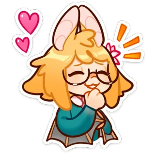 🤭 漫画, 可愛い, メガネ, ハート, アニメ whatsapp sticker