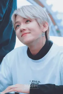 🖤 P.T.C.S. SS-18 person, man, korean, idol, fashion, white shirt telegram sticker