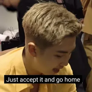 👍 Just accept it and go home 사람들, 금발 머리, 그냥 받아들여, 집에 가 telegram sticker