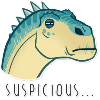 😒 Suspicious... 恐竜, 怪しい, 動物, 爬虫類 telegram sticker