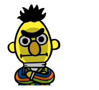 😠 Bert Bert, Sesamstraße, Cartoon, Figur whatsapp sticker