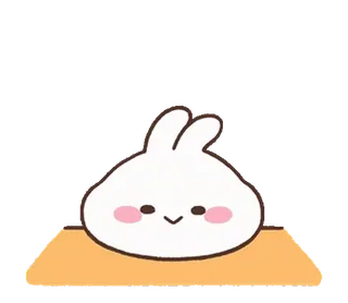 🍦 dễ thương, thỏ, kawaii, động vật, vui vẻ, nhãn dán whatsapp sticker