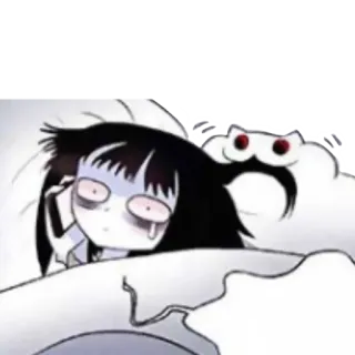 💤 Kreskówka, Śpiący/Śpiąca, Wyczerpany/Wyczerpana, Smutny/Smutna, Dziewczyna telegram sticker