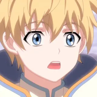 😦 animé, dessin animé, personnage, cheveux blonds, yeux bleus, garçon, surpris telegram sticker