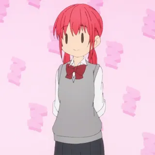 ✏️ Anime, Garota, Uniforme escolar, Desenho animado, Cabelo ruivo, Personagem telegram sticker