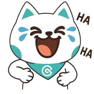 😂 HAHA HAHA cat, laughing, happy, animal, funny, sticker, emoji, cartoon telegram sticker
