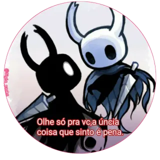 🙄 The Knight Hollow Knight Olhe só pra vc, a únícia coisa que sinto é pena. Hollow Knight, Rycerz, Gra wideo, Postać, Naklejka telegram sticker