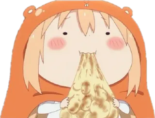 😍 Umaru Doma Himouto! Umaru-chan Anime, Mädchen, Pizza, Essen, Süß, Umaru, Himouto Umaru-chan telegram sticker