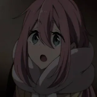 🐝 Nadeshiko Kagamihara Yuru Camp Anime, Niedlich, Cartoon, Schockiert, Überraschung, Yuru Camp telegram sticker