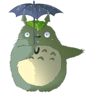 💧 Totoro My Neighbor Totoro Totoro, Anime, Ombrello, Foglia, Carino, Cartone animato telegram sticker