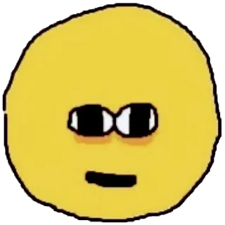 😐 Emoji, Visage, Jaune, Dessin animé, Autocollant, Cool telegram sticker