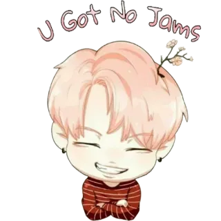 😃 U Got No Jams K팝, BTS, 지민, 노잼, 팬아트, 귀여운, 만화 telegram sticker