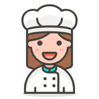 👩‍🍳 chef, cuoca, fornaio, donna, cibo, cucina, professione telegram sticker