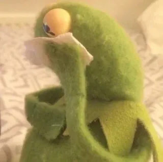 💚 Kermit kermit the frog, puppet, muppet, meme, sad kermit, tissue telegram sticker