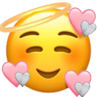 ☺️ 이모지, 하트, 천사, 후광, 귀여운, 스티커, 사랑 whatsapp sticker