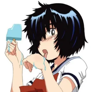 🍦 Anime, Glace, Manger, Mignon, Fille, Dessin animé telegram sticker
