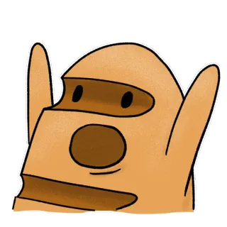 😱 Cartoon, Personage, Grappig, Sticker, Armen omhoog, Verrast telegram sticker