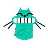 😂 cat, cartoon, animal, sticker telegram sticker