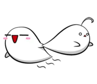 🚶 wit, schattig, cartoon, blob telegram sticker