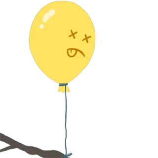 🎈 ลูกโป่ง, ตาย, การ์ตูน, สีเหลือง, สติกเกอร์ telegram sticker