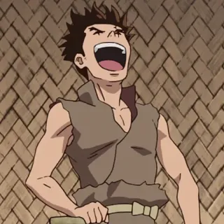 ⛰ Taiju Oki Dr. Stone anime, dr. stone, taiju oki, character, smiling telegram sticker