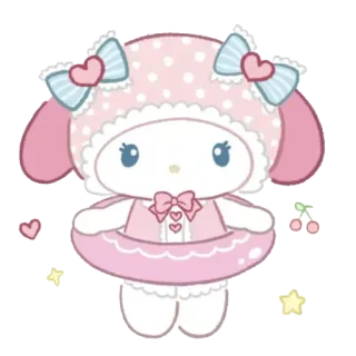 🌸 My Melody 마이멜로디, 산리오, 귀여운, 카와이, 만화, 핑크, 캐릭터 whatsapp sticker