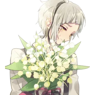 💐 Anime, Junge, Blumen, Süß, Illustration, Kunst telegram sticker
