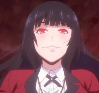 👅 Yumeko Jabami Kakegurui anime, woman, girl, red eyes, black hair telegram sticker