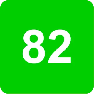🟩 82 number, green, 82 telegram sticker