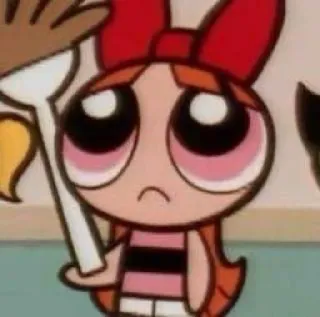 ☹️ Blossom Powerpuff Girls мультфильм, девочка, супергерой, анимация, Таунсвилль telegram sticker