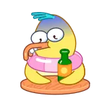 😔 desenho animado, personagem, engraçado, adesivo, bebendo telegram sticker