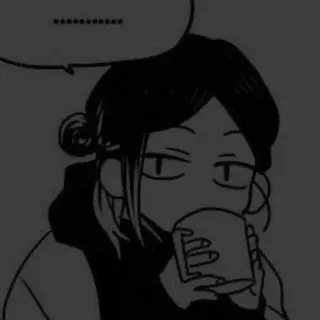 🖤 ********** donna, caffè, bere, cartone animato, manga, anime telegram sticker