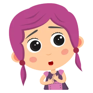 😳 Cartoon, Mädchen, Niedlich, Illustration, Figur, Kind telegram sticker