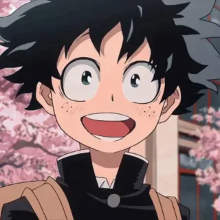 💚 Izuku Midoriya My Hero Academia อนิเมะ, เด็กผู้ชาย, มายฮีโร่ อคาเดเมีย, อิซึคุ มิโดริยะ, เดกุ, การ์ตูน telegram sticker