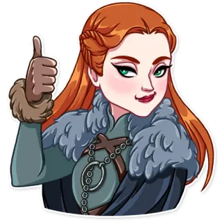 👍 Sansa Stark Game of Thrones sansa stark, game of thrones, pouce levé, personnage, série tv telegram sticker