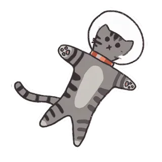 😐 gatto, astronauta, spazio, animale, adesivo telegram sticker