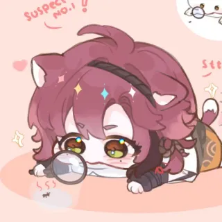 🎐 SUSPECT NO.1 ! cartoon, anime, detective, suspect, cute, animal ears telegram sticker