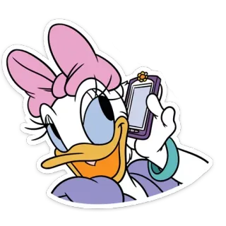 👂 Daisy Duck kartun, bebek, Disney, telepon whatsapp sticker