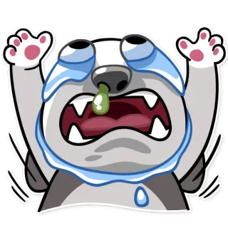 😢 weinend, traurig, verzweifelt, emotional, Cartoon, Tier, Tränen whatsapp sticker