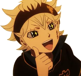👍 Asta Black Clover Anime, Mangá, Personagem, Menino, Feliz, Joinha telegram sticker