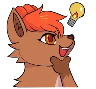 😌 волк, мультфильм, идея, лампочка, мышление, пушистый telegram sticker