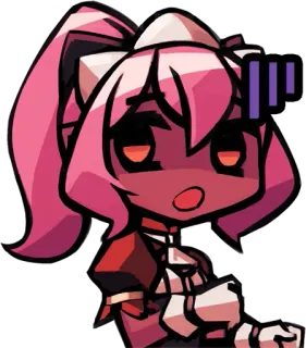 😕 anime, cartoon, chibi, shocked, confused, pink, cute whatsapp sticker
