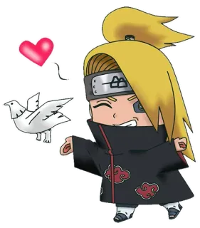 ❤ Deidara Naruto อนิเมะ, มังงะ, น่ารัก, เดอิดาระ, แสงอุษา, การ์ตูน, นินจา telegram sticker