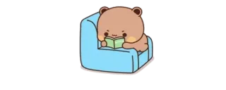 🔰 bear, reading, cartoon, cute, animal telegram sticker