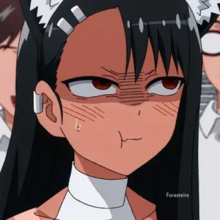 💢 Nagatoro Don't Toy with Me, Miss Nagatoro Anime, Nagatoro, Kattenoortjes, Geërgerd, Manga, Gezichtsuitdrukking telegram sticker