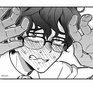 😭 อนิเมะ, มังงะ, ร้องไห้, เศร้า, แว่นตา telegram sticker