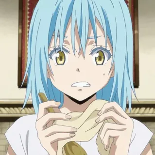 💎 Rimuru Tempest That Time I Got Reincarnated as a Slime Anime, Rimuru Tempest, Vita da slime, Isekai, capelli blu, personaggio anime telegram sticker