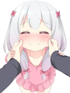 🥰 动漫女孩, 脸红, 卡通, 可爱, 插画 telegram sticker